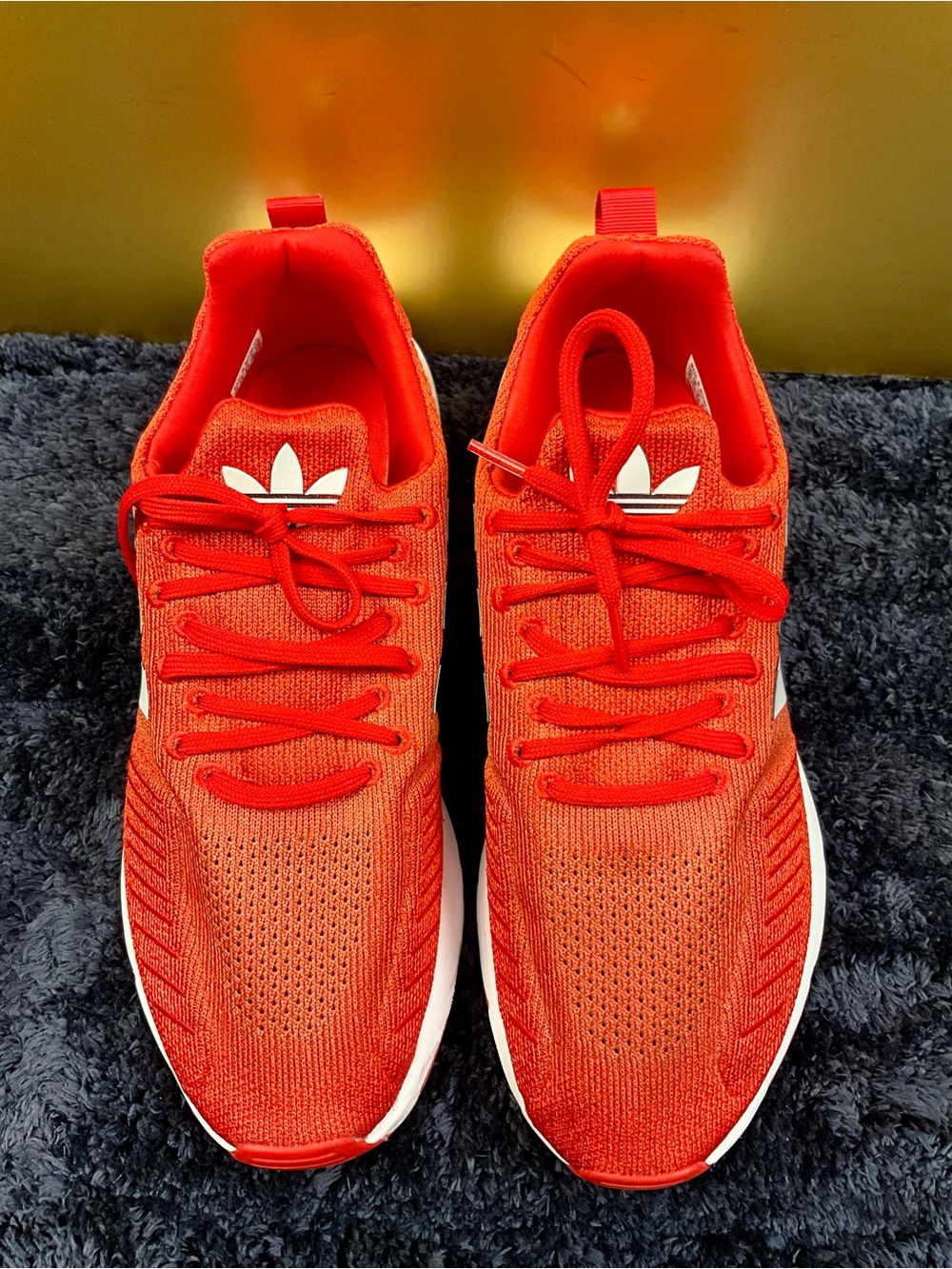 adidas Vibrant Red Knit Lace-Up Sneakers